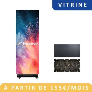 Écran Vitrine LED 1,2m² sur pied clé en main
