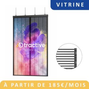 Écran Vitrine LED transparent 2 m² suspendu au plafond
